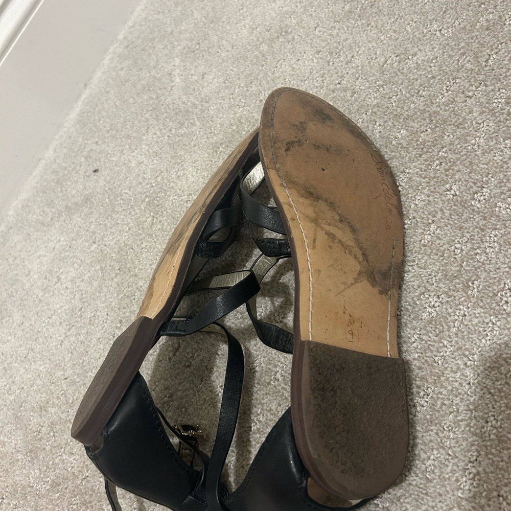 Sam Edelman Black Strappy Sandals with Gold Lining - Picture 2 of 4